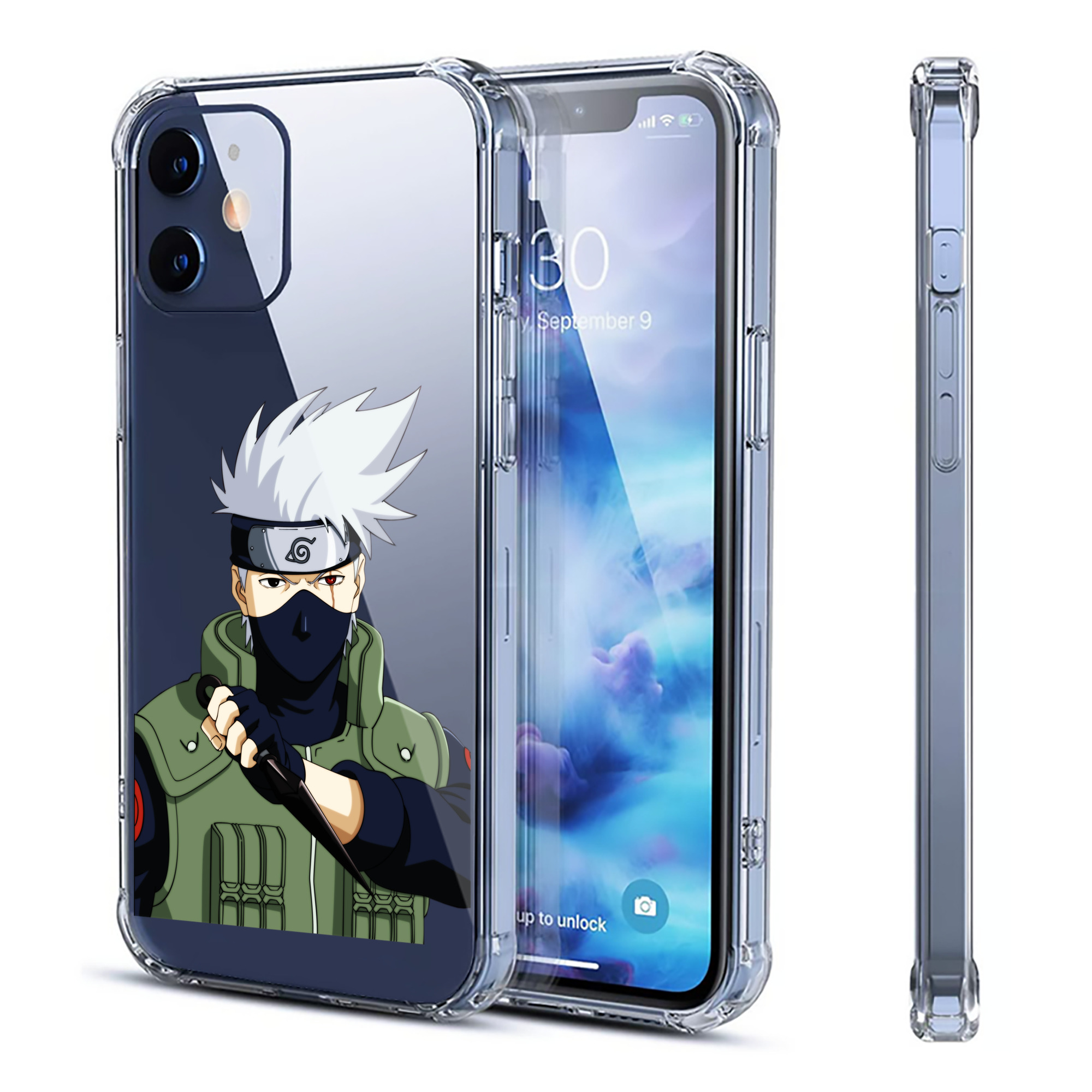 （画像用） NARUTO -ナルト- はたけ カカシ Hatake Kakashi 【iPhone 12シリーズ対応】透明スマホケース（クリアソフトケース）